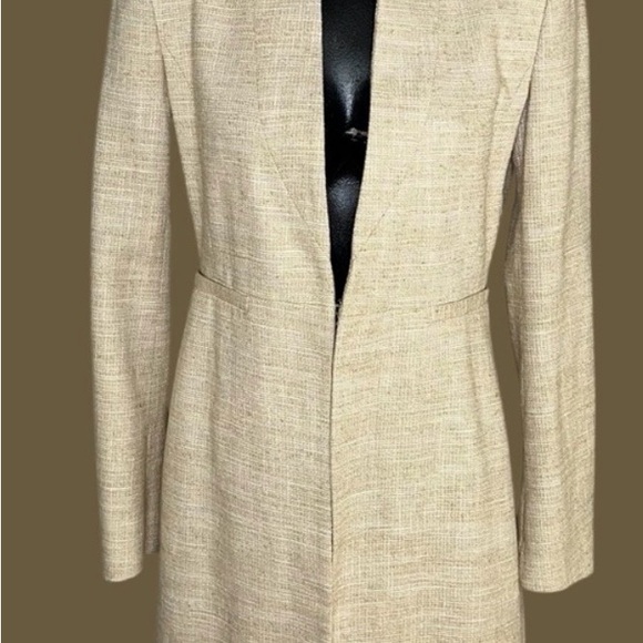Zara Beige Inverted Lapel Collar Frock Blazer - Picture 3 of 7